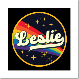 Leslie // Rainbow In Space Vintage Style Posters and Art